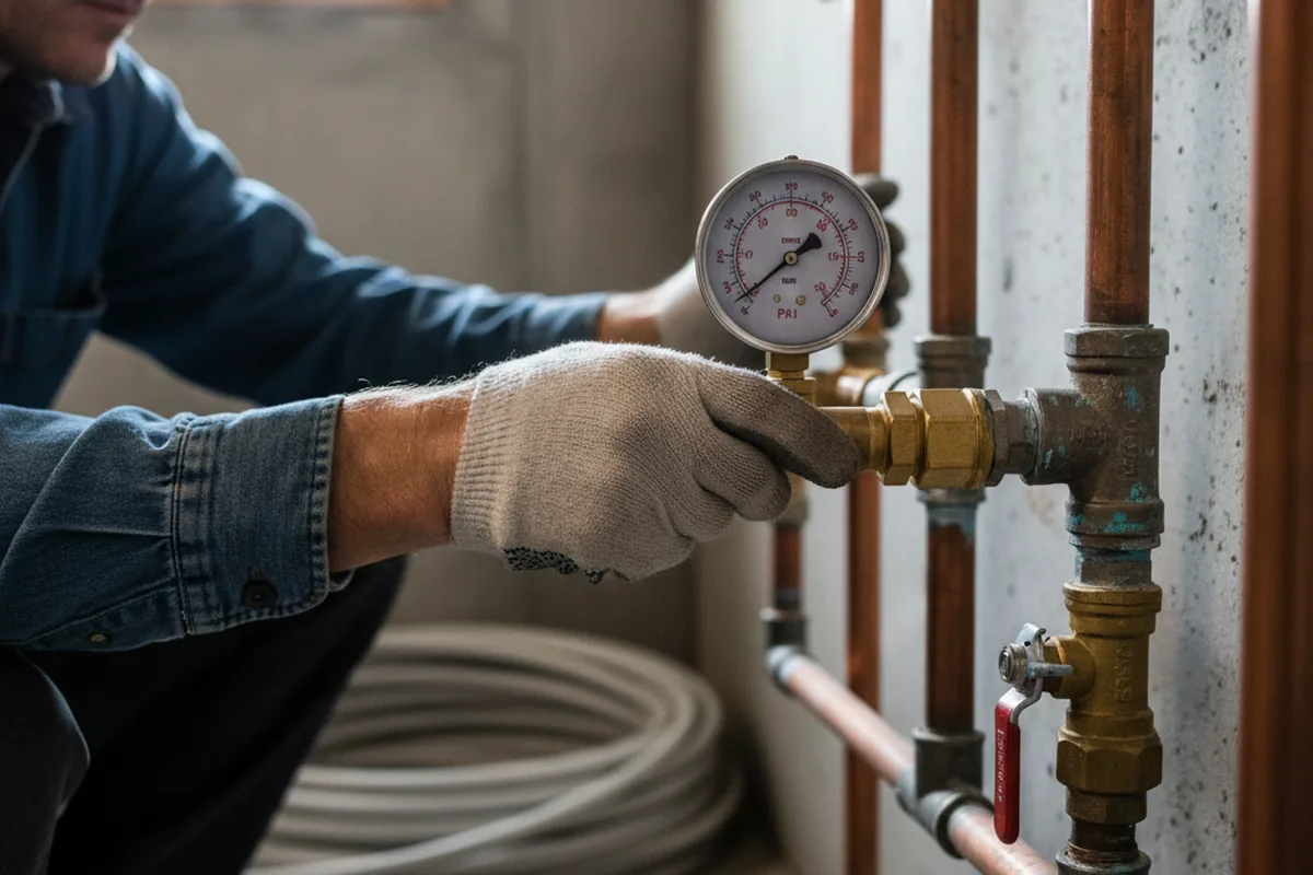 Pressure testing a repaired line during Water Line Repair in Rush City